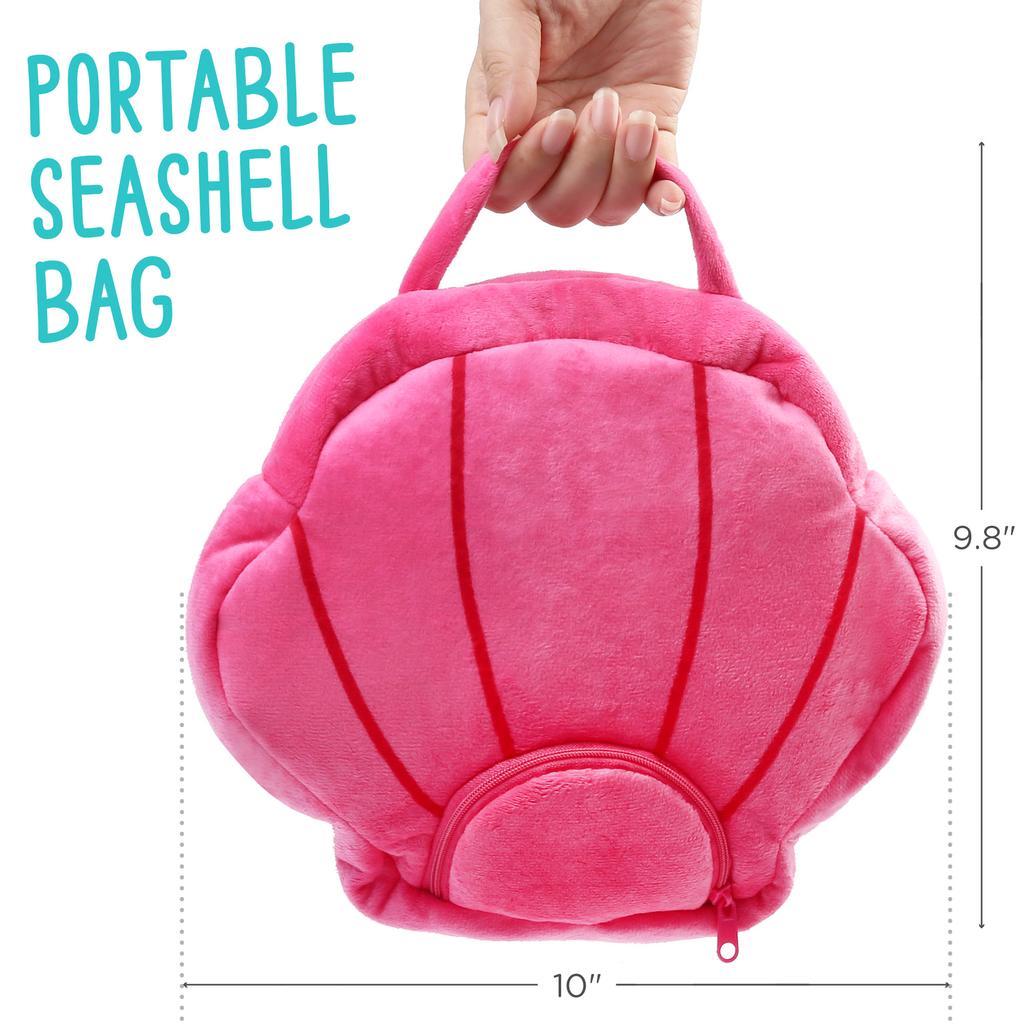 Ocean Stuffed Animal, 5PCS Sea Creature Plush Toys Shell Carrying Bag, Plushies For Baby Kids Girls Christmas Birthday Gifts