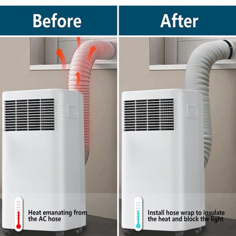 Air Conditioner Hose Cover Wrap Portable Hose Duct Vent Cover Insulation Sleeve for 5-5.9inch Diameter Exhaust Hose