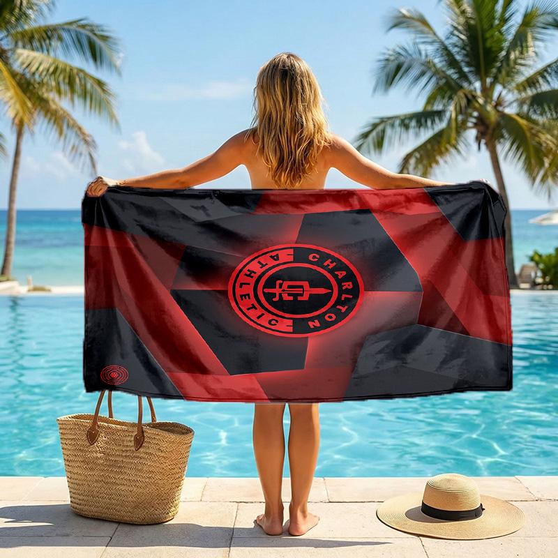 Charlton Athletic FC Druck Schnelltrocknendes Strandtuch Mikrofaser Saugfähig Tragbares Reise-Schwimmtuch