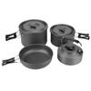 Camping Cookware Kit Aluminum Alloy Pot Teapot Fry Pan Saucer Plate Bowl Soup Spoon for Outdoor Traveling