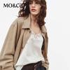 MO&Co. Women's Distressed Safari Waist-Cinching Jacket