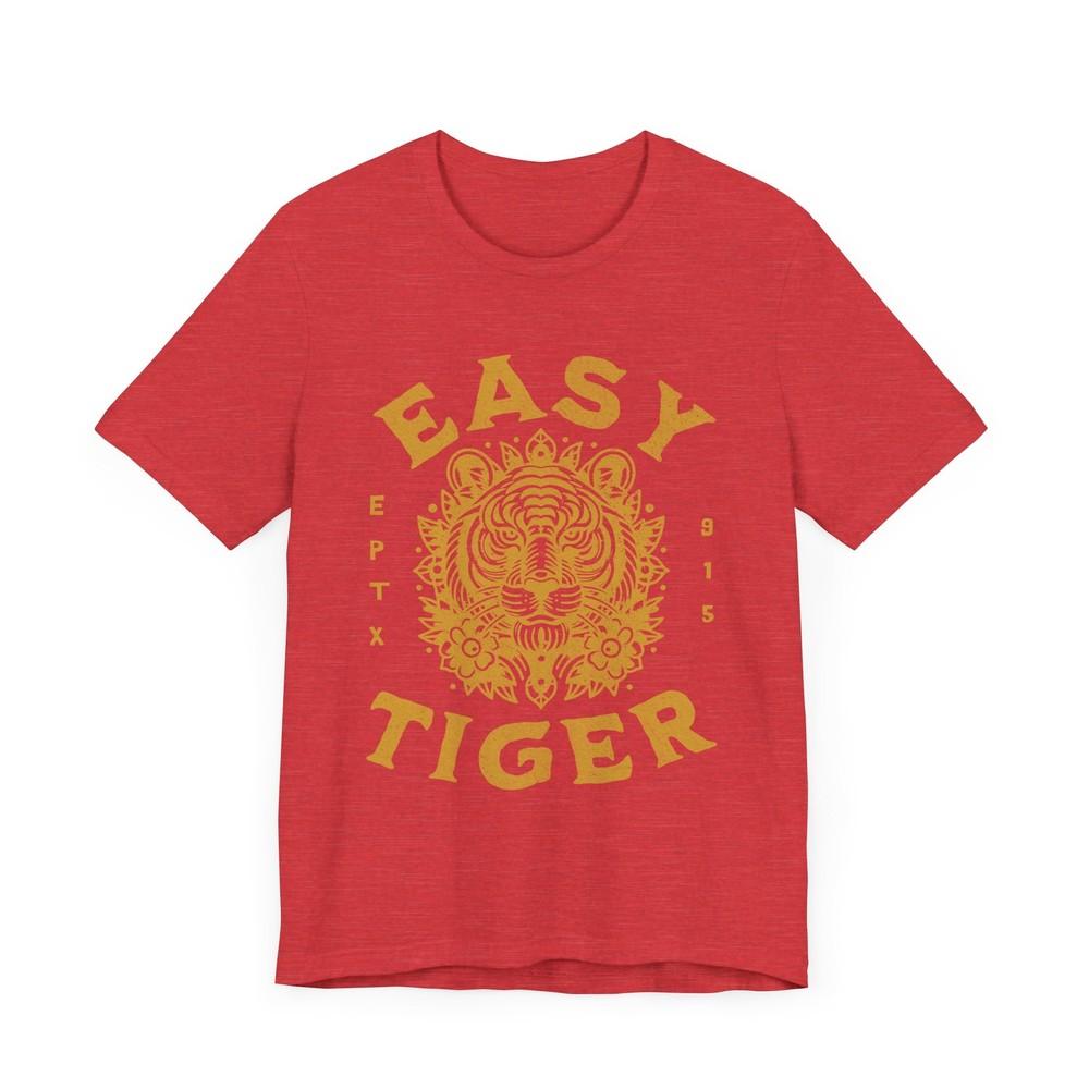 

Tattoo Style Graphic Tee Easy Tiger Novelty Shirt for Men amp; Women Unisex T-Shirt M