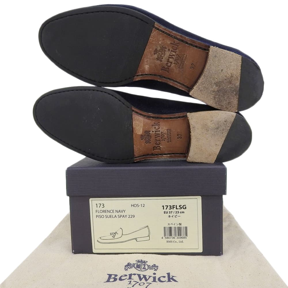 BERWICK Women's Suede Tassel Loafers, Navy, Size 37, 173FLSGDB shoes 37 NavyUsed