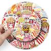 50pcs Cartoon Popcorn Stickers: Fun Food & Snacks Graffiti for Notebooks, Journals, and DIY Projects