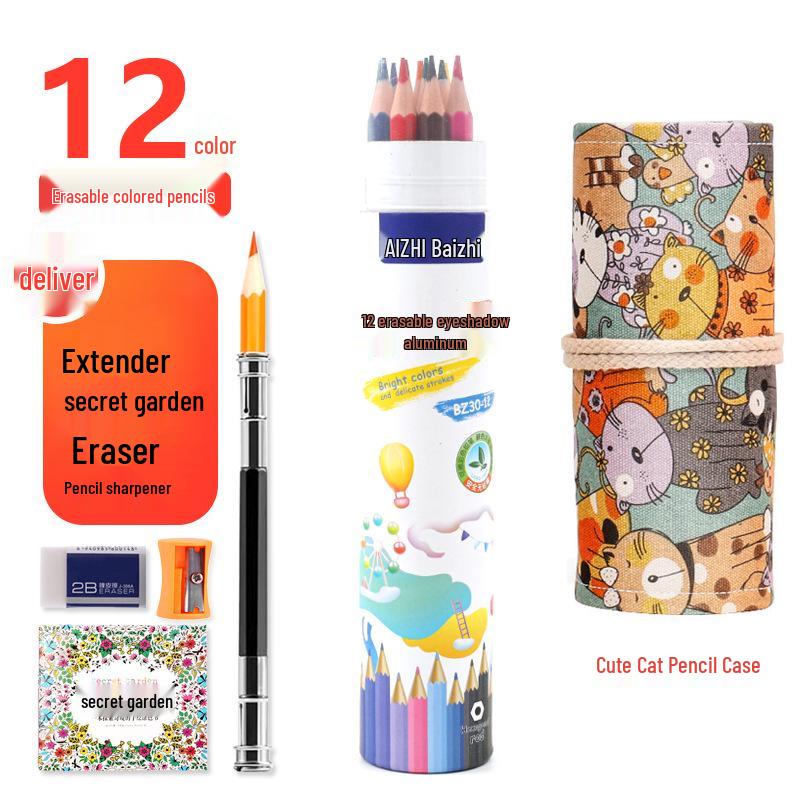 Sześciokątne Kredki Kolorowe Rozpuszczalne w Wodzie na Bazie Oleju - 12, 24, 36, 48, 72 Kolory - Zestaw do Rysowania dla Studenta