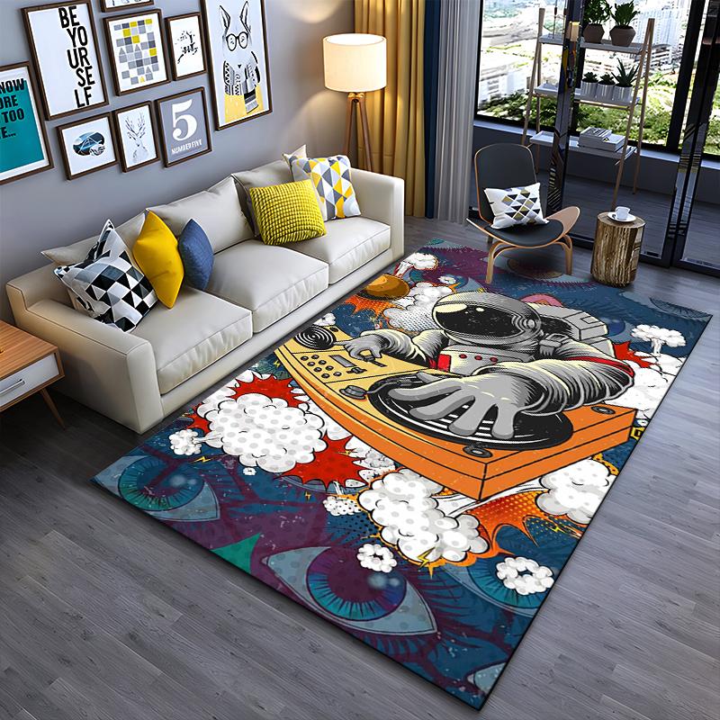 

Space DJ Astronaut Rug with Cosmic Design Suitable for use as an anti-slip game mat for living room and bedroom sofas 40x60cm( 15x23in )