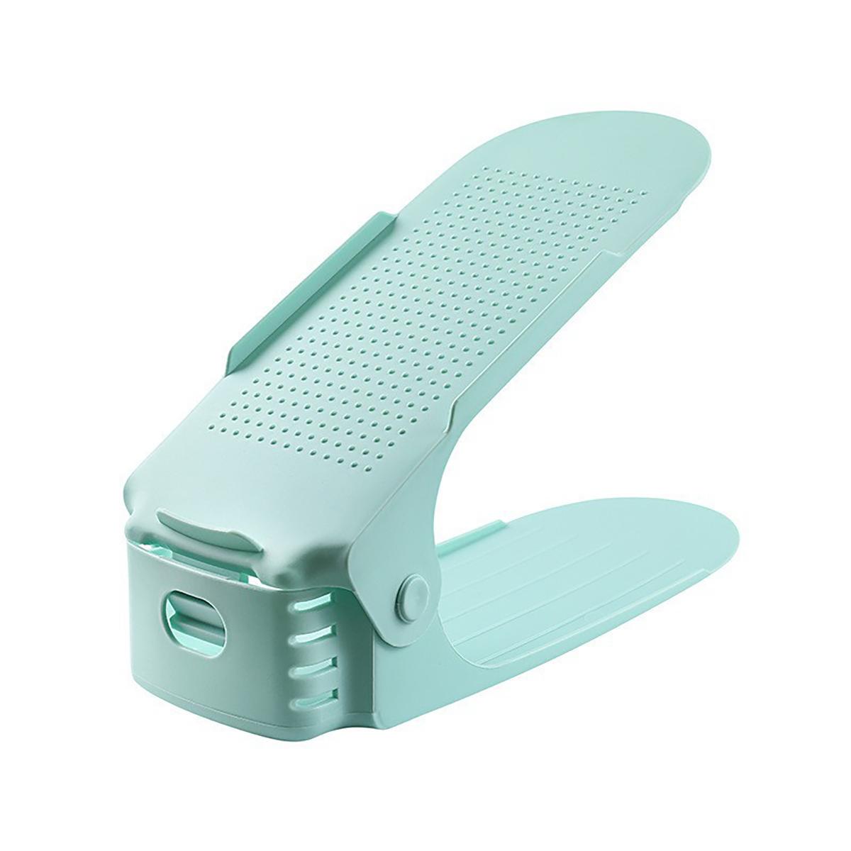 

1 шт., полка для хранения обуви, двухслойный держатель для обуви, регулируемый, хозяйственный, общежитие, артефакт, организующий тапочки, обувная кабина зелёный