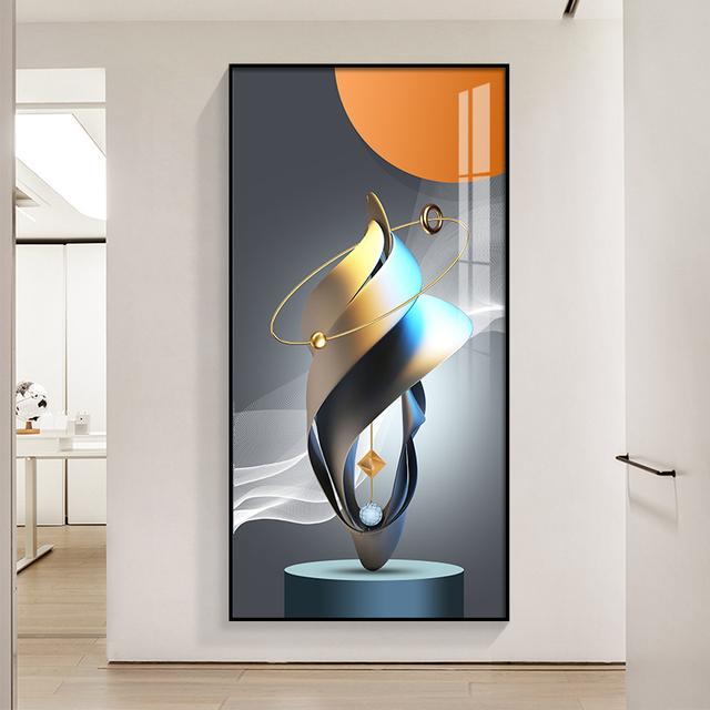 

Абстрактная геометрия, Роскошная золотая картина на холсте, статуя, настенные художественные постеры и принты для украшения гостиной, крыльца, коридора 20cm×40cm NoFrame