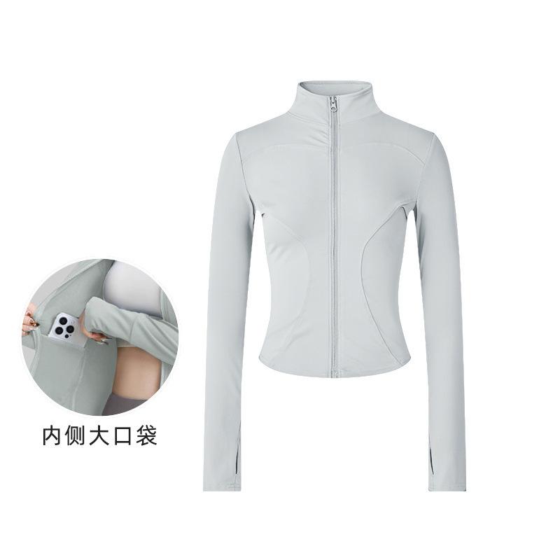Sunscreen Clothing, Yoga Jacket, Women's Stand-up Collar, Running, Cycling, Windproof, Slim-fitting, Slim-fitting, Zipper Cardigan, Fitness Sports Top