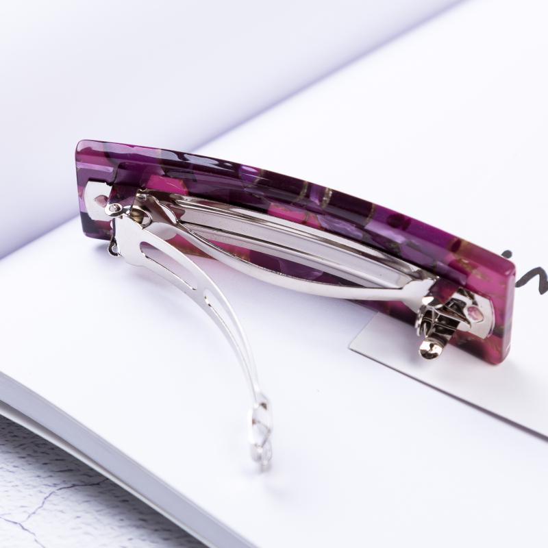 Luxus Haarspangen für Mädchen Acetat-Clips 9 cm lang Ponyhaar Französische Clips Lila Haaraccessoires Elegant
