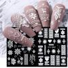 Manicure New Year Design Charms Flower Winter 5D Embossed Nail Sticker Christmas Snowflakes