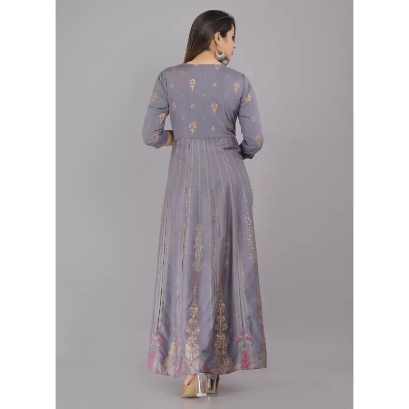 Damsk Design Rayon Anarkali Kurta Klänning Indisk Bollywood Tryckt Kurti Klänning SC-2134