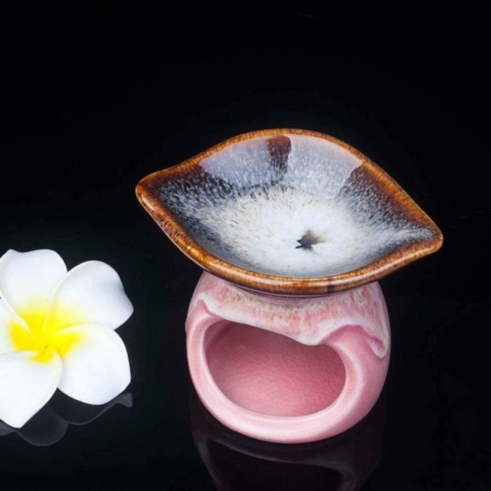Brûleur d'arôme - A428 - Céramique - Multifonctionnel - Décoratif - Rose