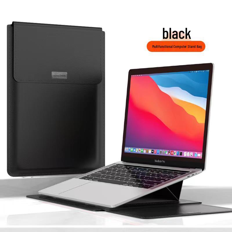 14" Leather Laptop Sleeve & Stand Compatible with MacBook & Huawei Notebooks