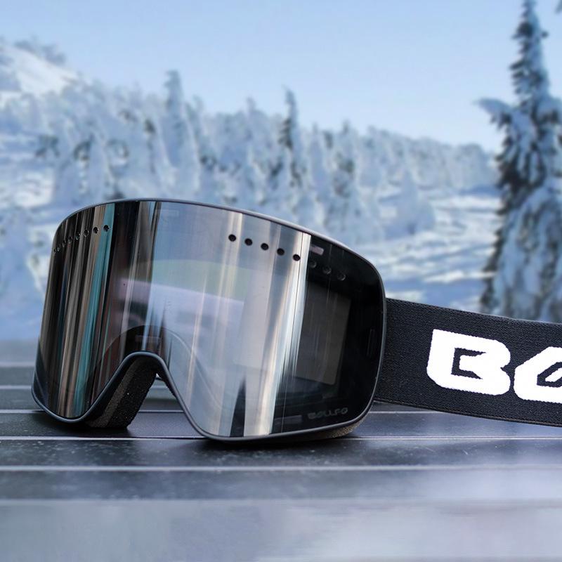 Anti-Fog Double Layer Ski Goggles - Fits Adult Helmets, Suitable for Children, Perfect for Winter Sports