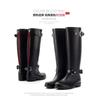 Fashion High Rain Boots Buckle Red Zipper Water Shoes Women's Waterproof Martin Boots Rain Shoes Snow Boots Locomotive Boots