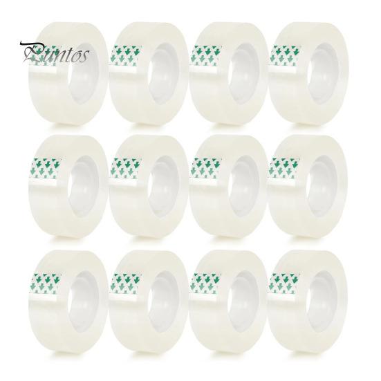 

12 рулонов клейкой ленты, хорошая липкость, прозрачная лента для упаковки подарков, 1,8 см, легко рвется, гладкая, режется, ремонтирует герметизацию бумажных коробок, клейкая лента для офиса 12pcs