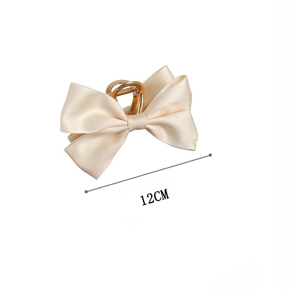 1/2pcs  Black Satin Bow Clip WOMEN'S Summer Headwear Simple Temperament Hair Clip Back of the Head Shark Clip