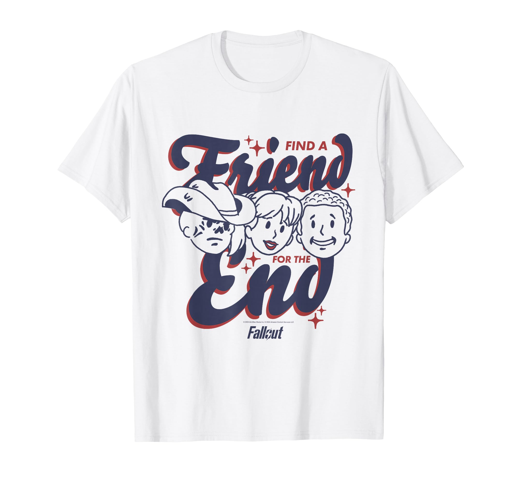 

Fallout TV Series Friend For The End Three Character Faces T-shirt