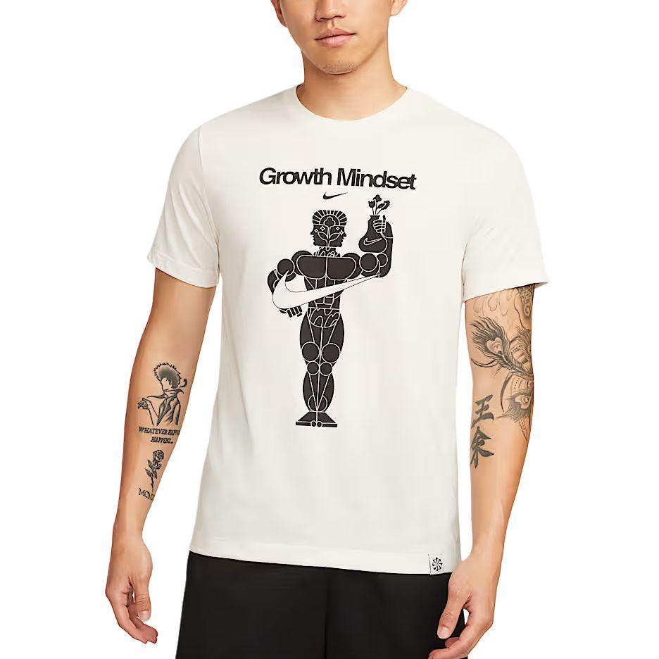 

Nike T Shirts Men s White Crew Neck Moderate Straight Fit DM6274-030 L