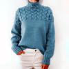 Maglioni a collo alto a maniche lunghe a maniche lunghe autunno inverno con stampa tinta unita moda casual da donna