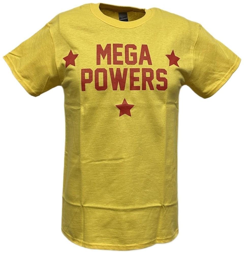 Hulk Hogan Macho Man Randy Savage Mega Powers Yellow T-shirt XL