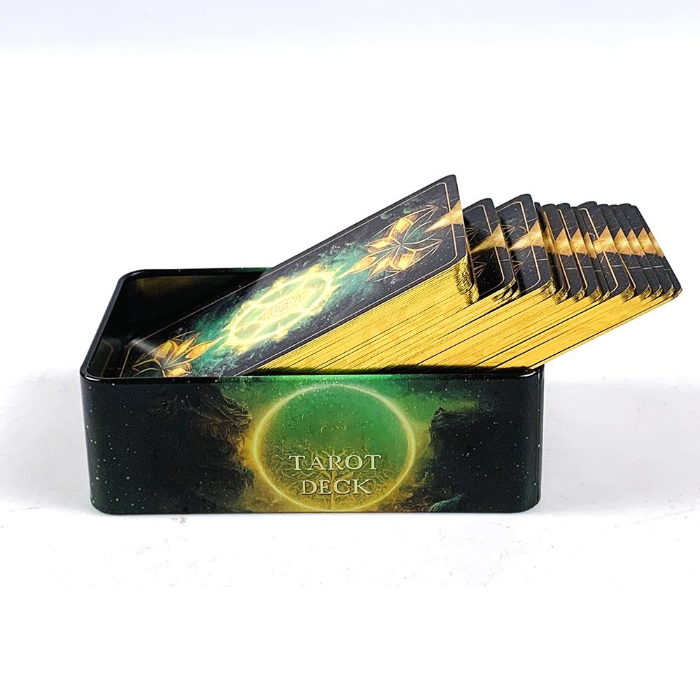 High-Quality Tarot Cards Tin Box Packing Tarot Deck Gilded Edge With Paper Guidebook,Fate Divination Party Game Cards