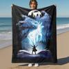 1 buc Harry Potter, patronus cerb, carte deschisă Pătură groasă de flanelă pentru exterior Toate anotimpurile Căldură moale, Decor pentru casă 1031141