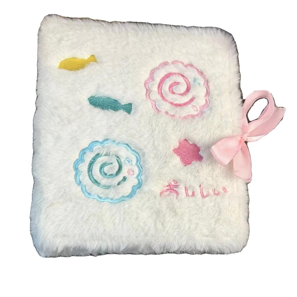 Cute Plush Fish Card Book A5 Binder Kpop Photocard Collect Book 3inch 4grid Photo Holder Album