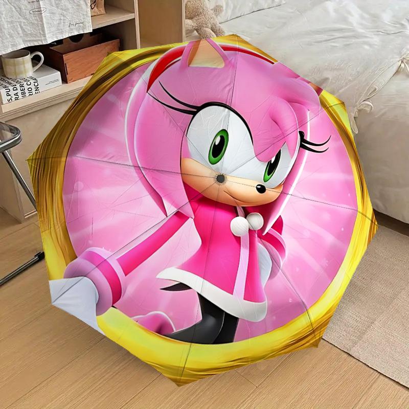 

1pc Sonic Amy Automatic Folding Umbrella, Casual Outdoor Accessory, Birthday Festival Gift yy251126191