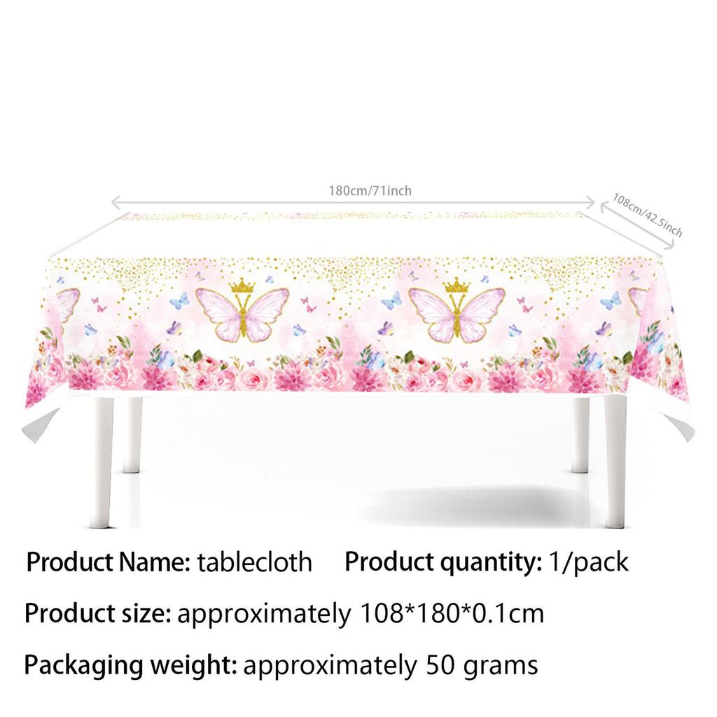 Butterfly Party Tableware Set: Plates, Napkins, Tablecloth for New Year, Spring, and Birthday Celebrations.