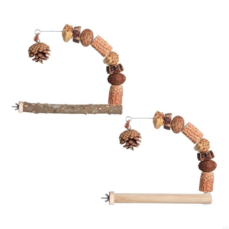 Natural Bird Perch Stand Arched Toy For Parrots And Cockatiels Entertainment