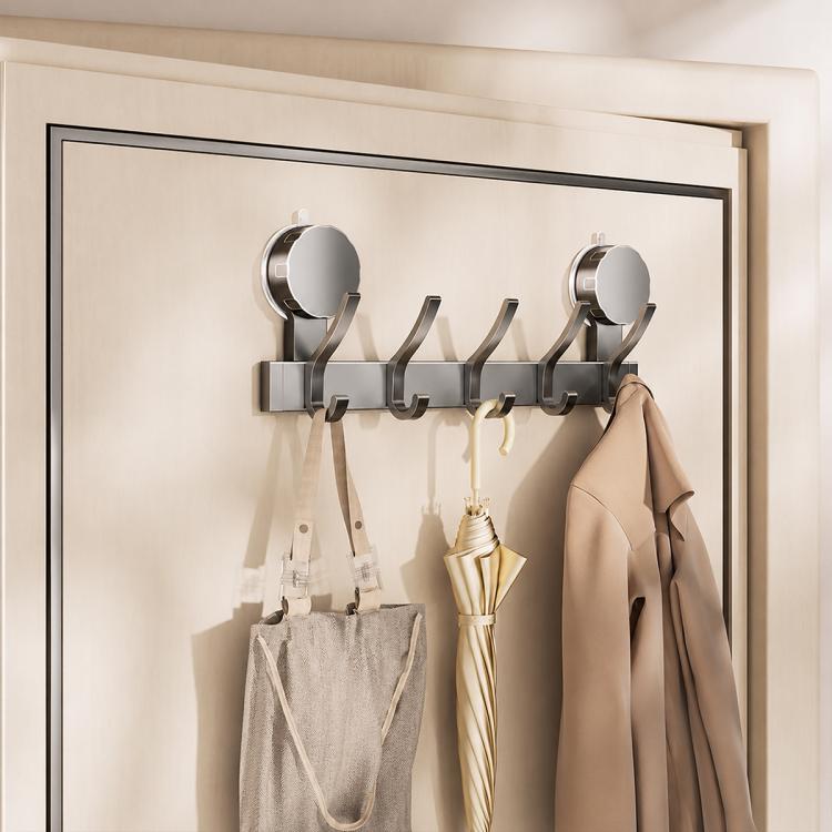 No-drill Door Back Vacuum Suction Cup Hooks Storage Rack