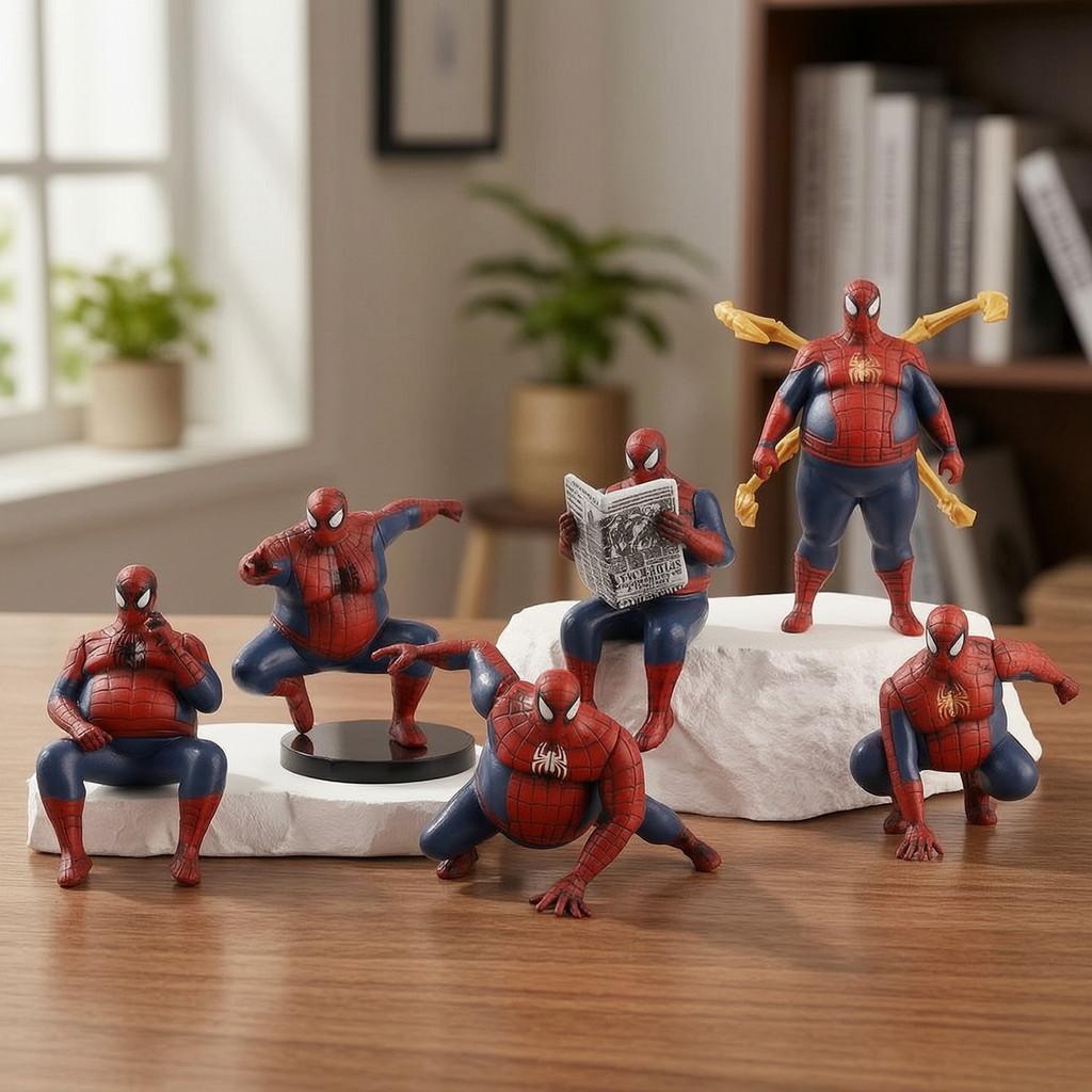 Fat Chubby Spider Man Pvc Desk Decor With Hero Figurine For Office And Car Display