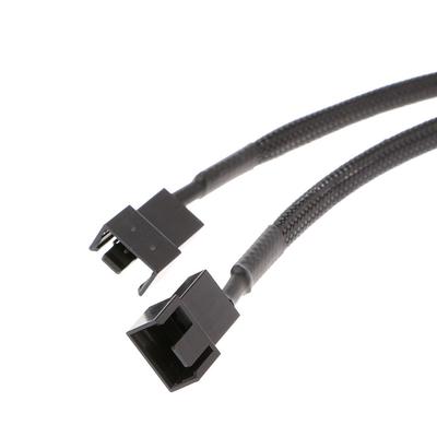 1 To 2 Way Y-Splitter Sleeved 4-Pin Molex Male To 2 X 3-Pin/4-Pin PWM Male Connector Fan Extension Adapter Cable