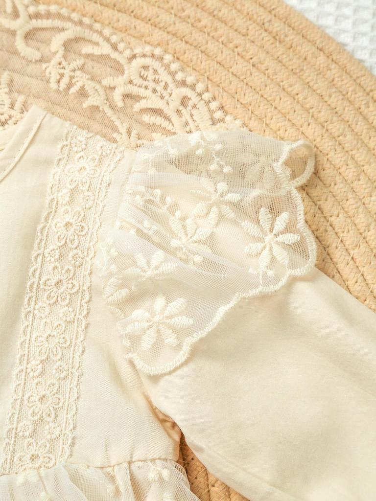 Tuta in pizzo con balze a manica lunga per bambina - Primavera/Estate 2025