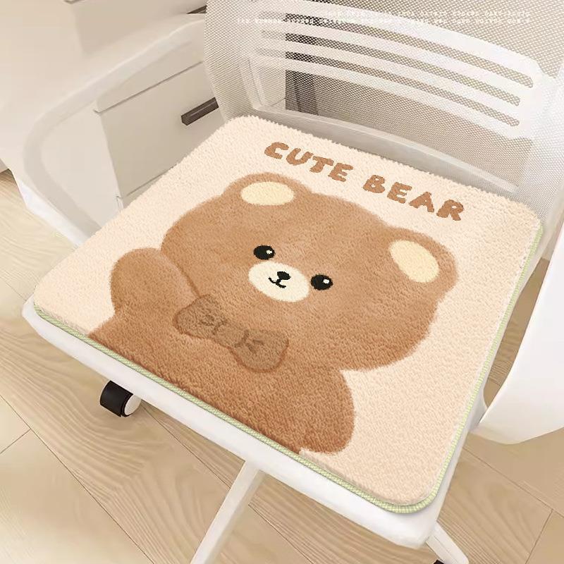Cartoon Plush Non-Slip Chair Cushion – Soft Imitation Cashmere for Office, Student, or Sofa Seating