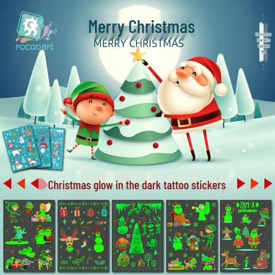 Leuchtende wasserfeste Weihnachts-Tattoo-Sticker für Kinder für Partys