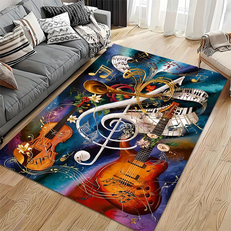 Musical Instruments Art Carpet suitable as a non-slip mat for the living room or bedroom sofa
