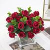 Artificial Eucalyptus Leaves & Silk Roses Bouquet, Fake Flowers for Vase, Home Outdoor Garden Festival Wedding Party Table Decor