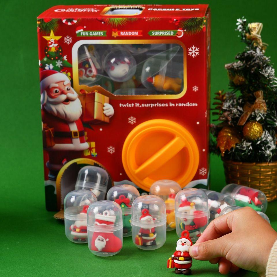 Christmas Kids Egg Twister Toys Pendant Surprise Blind Box Toy Claw Machine Early Education Capsule Fun Gashapon for Kids Gift