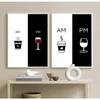 Wall Art Home Decor Modern Picture Am Coffee PM Wine Sign Print Kitchen Restaurant Poster Canvas Painting Modular Nordic Style