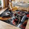 1PC Motorcycle Eagle Non-Slip Floor Carpet Compatible for Office&Living Room&Dining room - Flat-Weave Machine- Soft & Pattern-E254