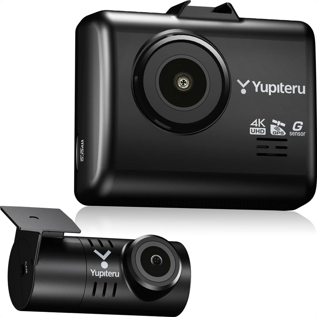 Yupiteru 4K Dashcam with Front and Rear Cameras Includes 32GB microSD Y-4K High-Definition (8.29 Megapixels/2 Megapixels), Card, 3-Year Warranty.