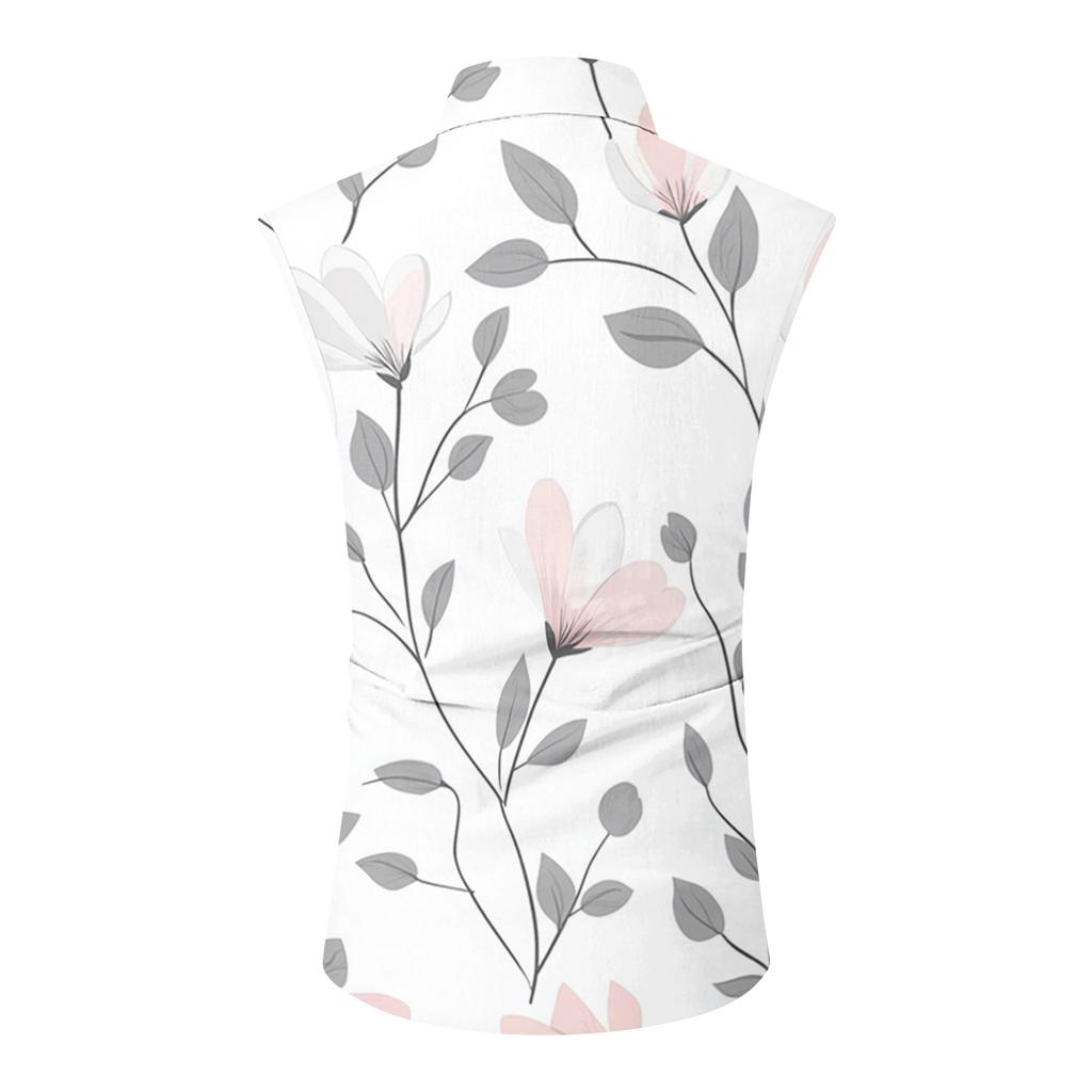 Men Tank Tops Sleeveless Shirts for Men with Button Down Collar and Tropical Print Men’s Tank Tops Men’s Tank Shirts