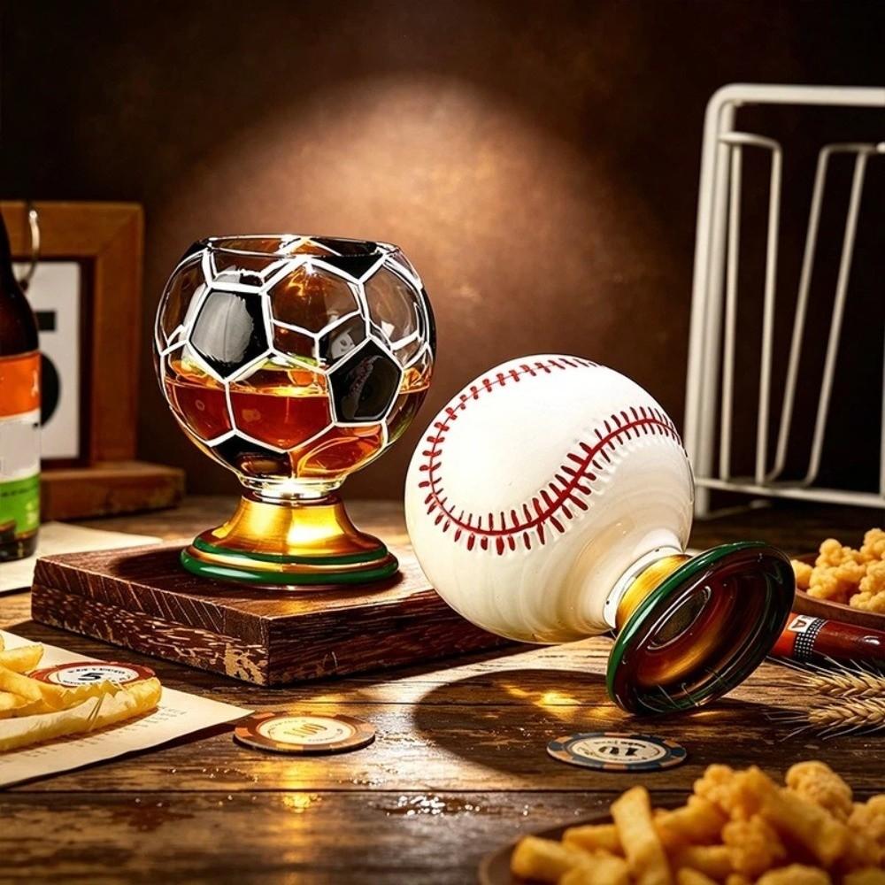 Rotating Base Spinning Sports Ball Whiskey Glass Drink Ware Beer Tumbler Gift  Birthday Gift