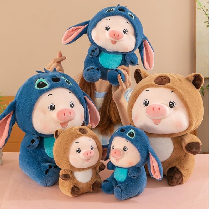 Entzückendes verwandelbares Schwein-Stofftier mit süßem Capybara-Stich-Design für Kinder