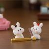 Charming Resin Bunny Figurines Playful Cartoon Animals For Miniature Garden