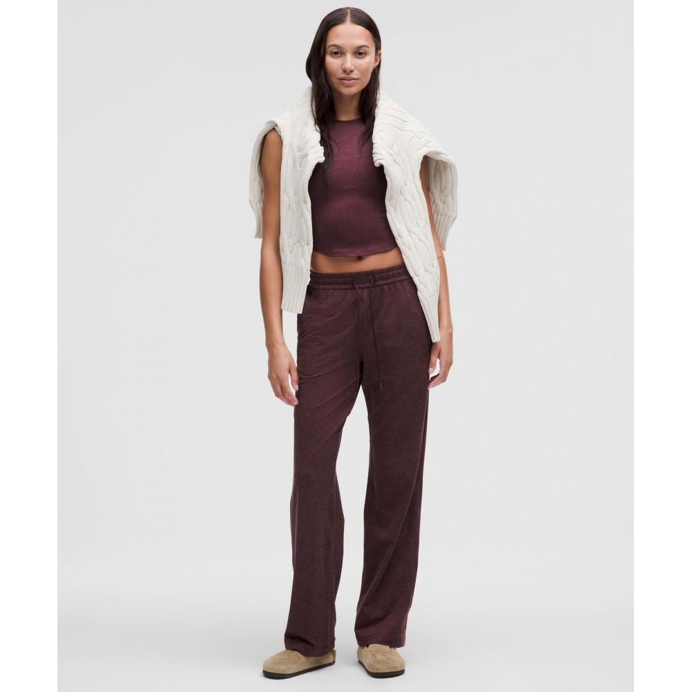 Lululemon Softy Suedey Crewneck Cropped Tank Top Garnet Garnet