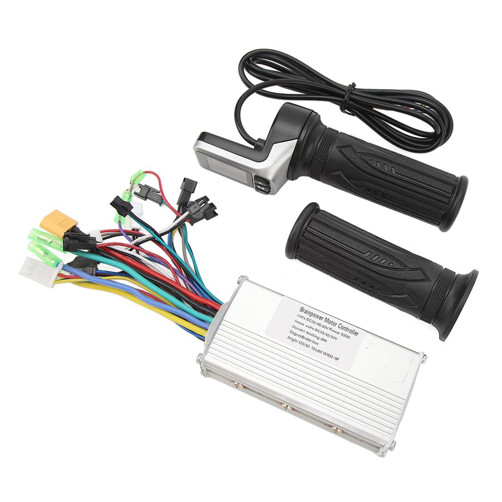 Brushless Controller Kit 36V 48V 500W 28A 3 Modes Twist Throttle Grip LCD Display Waterproof for